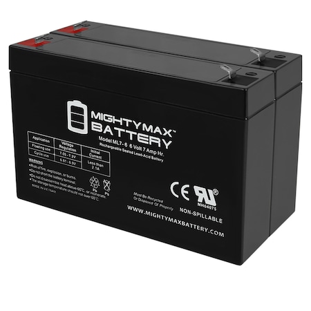 6V 7Ah SLA Battery Replacement For Parasystems BC 350 - 2 Pack